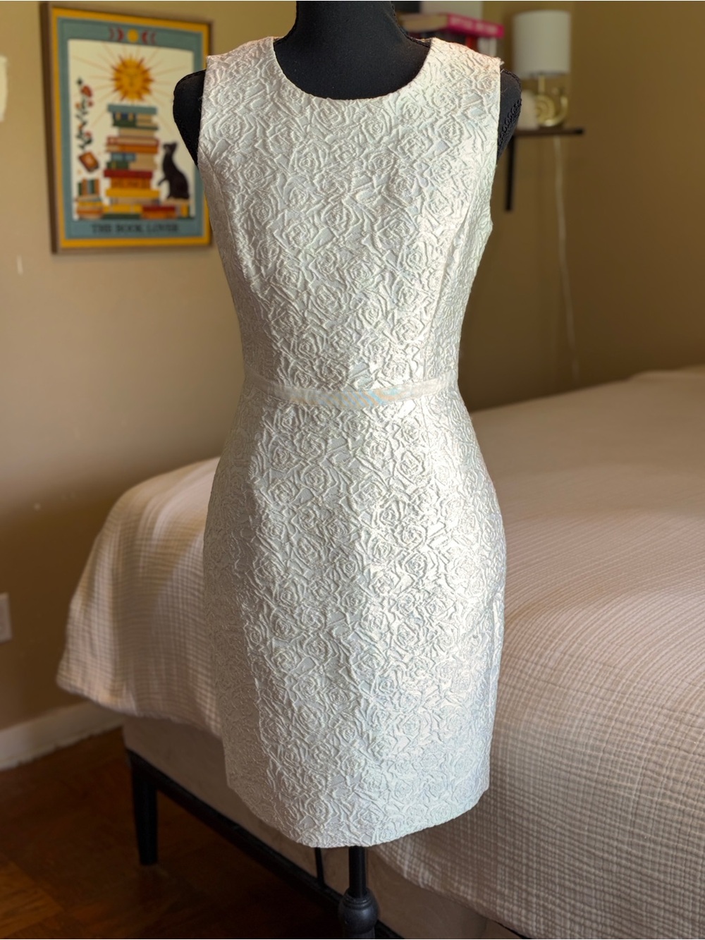 Halston Heritage Ivory Lace Sheath Dress